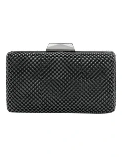 Olga Berg Natasha Black Ball Mesh Clutch OB5130
