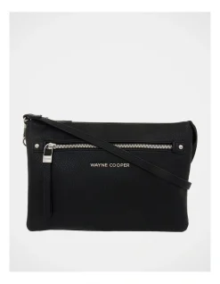 Wayne Cooper Black Multi Gusset Crossbody Bag