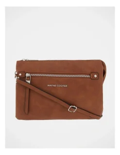 Wayne Cooper Tan Multi Gusset Crossbody Bag