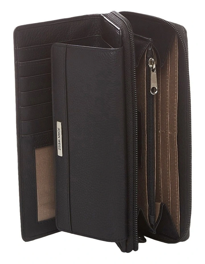 Joan Weisz Continental Black Zip Around Wallet 4 Joan Weisz Continental Black Zip Around Wallet - Image 2