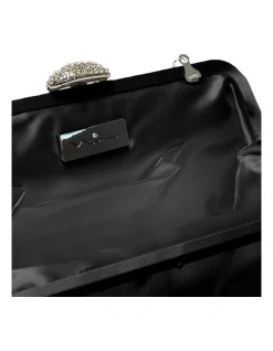 NINA Concord Bag In Black Satin -Mocha shop 583020370 4 720x928