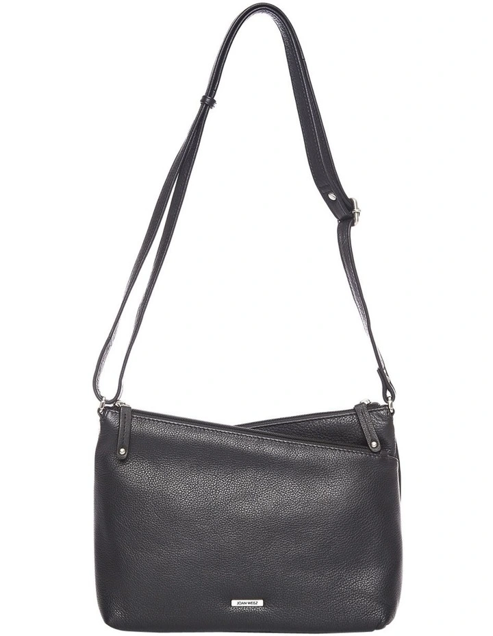 Joan Weisz Venture Black Zip Top Crossbody Bag JWL020 3 Joan Weisz Venture Black Zip Top Crossbody Bag JWL020