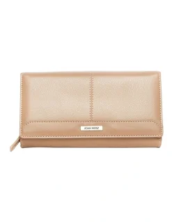 Joan Weisz Dakota Taupe Flap Over Wallet JWF044