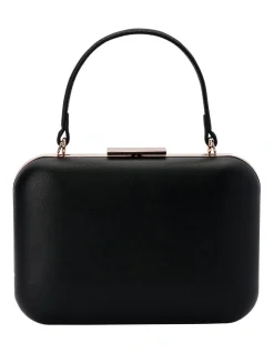 Olga Berg Ruby Black Top Handle Clutch OB4661