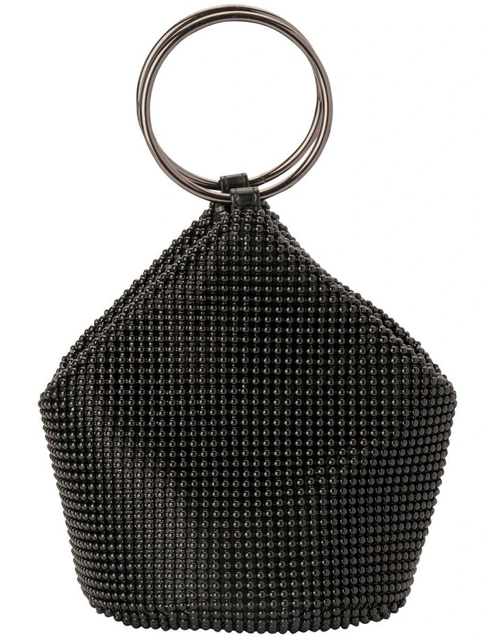 Olga Berg Bianca Black Top Handle Clutch OB5243 3 Olga Berg Bianca Black Top Handle Clutch OB5243