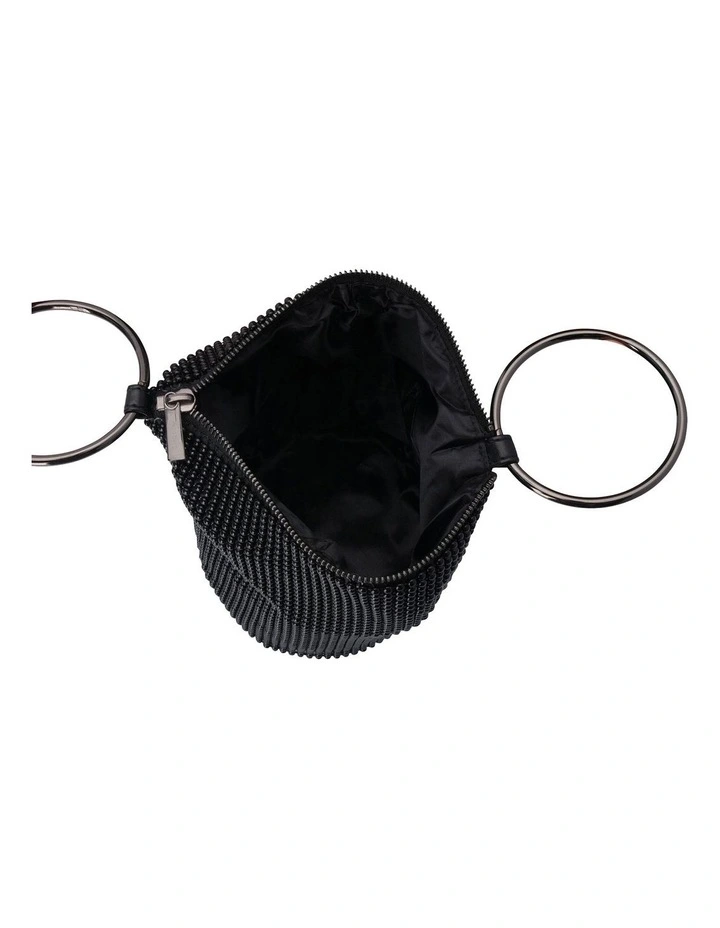 Olga Berg Bianca Black Top Handle Clutch OB5243 5 Olga Berg Bianca Black Top Handle Clutch OB5243 - Image 3