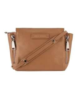 Status Anxiety The Ascendants Tan Zip Top Crossbody Bag SA7226
