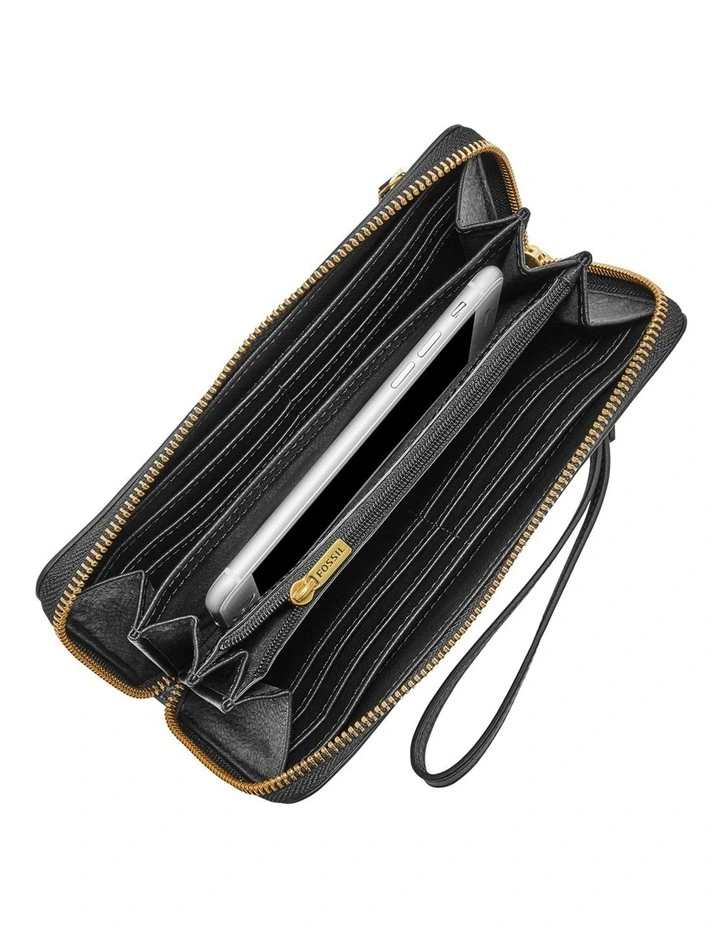 Fossil Logan Black Zip Around Wallet 4 Fossil Logan Black Zip Around Wallet - Image 2