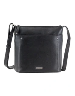 Joan Weisz Nomad Black Zip Top Crossbody Bag JWM136