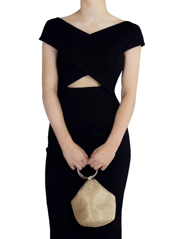 Olga Berg Bianca Gold Top Handle Clutch OB5243 4 Olga Berg Bianca Gold Top Handle Clutch OB5243 - Image 2