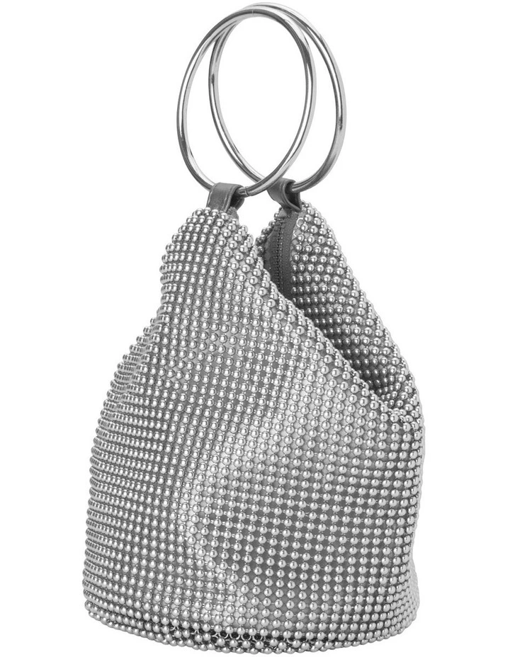 Olga Berg Bianca Silver Top Handle Clutch OB5243 4 Olga Berg Bianca Silver Top Handle Clutch OB5243 - Image 2