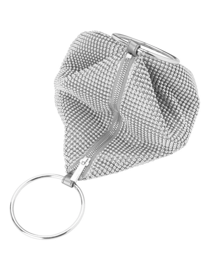 Olga Berg Bianca Silver Top Handle Clutch OB5243 5 Olga Berg Bianca Silver Top Handle Clutch OB5243 - Image 3