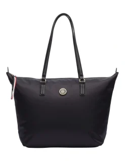 Tommy Hilfiger Nylon Blend Tote Bag In Black