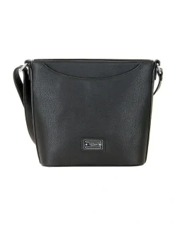 Cellini Sport Key Item Black Zip Top Crossbody Bag CSZ028