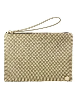 Olga Berg Selena Gold Zip Top Clutch Bag OB5258