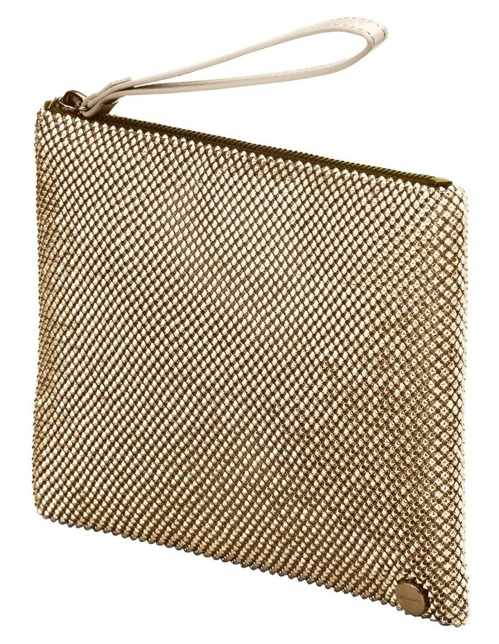 Olga Berg Selena Gold Zip Top Clutch Bag OB5258 4 Olga Berg Selena Gold Zip Top Clutch Bag OB5258 - Image 2