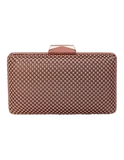 Olga Berg Natasha Rose Gold Ball Mesh Clutch OB5130