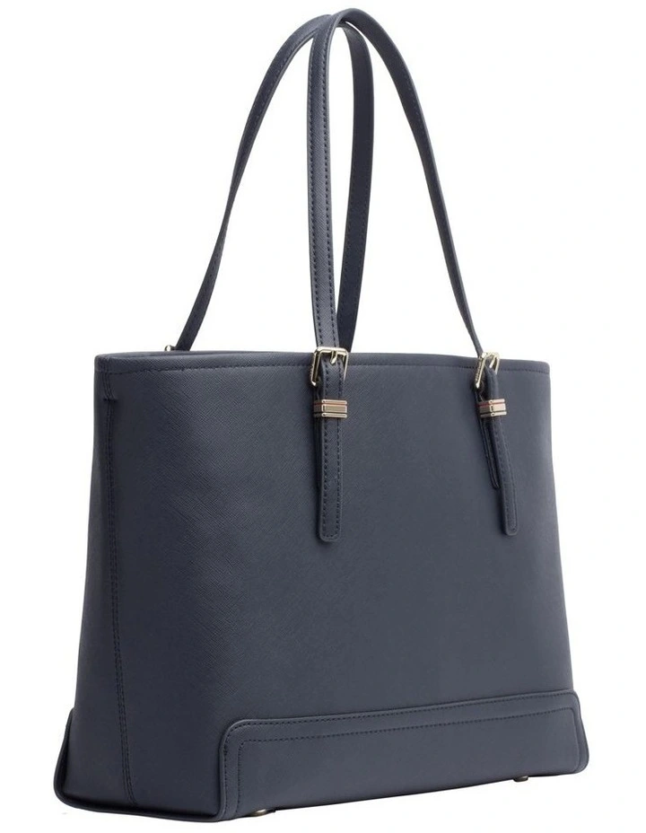 Tommy Hilfiger Honey Medium Monogram Logo Tote Bag In Navy 4 Tommy Hilfiger Honey Medium Monogram Logo Tote Bag In Navy - Image 2