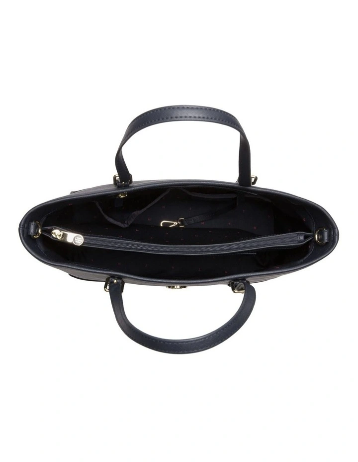 Tommy Hilfiger Honey Medium Monogram Logo Tote Bag In Navy 5 Tommy Hilfiger Honey Medium Monogram Logo Tote Bag In Navy - Image 3