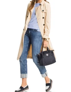 Tommy Hilfiger Poppy Small Zip Top Tote Bag In Navy AW0AW04361_413 -Mocha shop 741785320 4 720x928