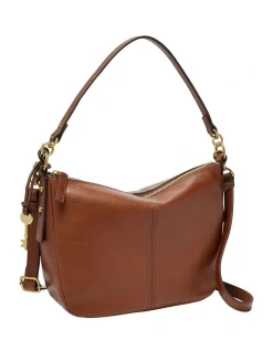 Fossil Jolie Brown Zip Top Shoulder Bag