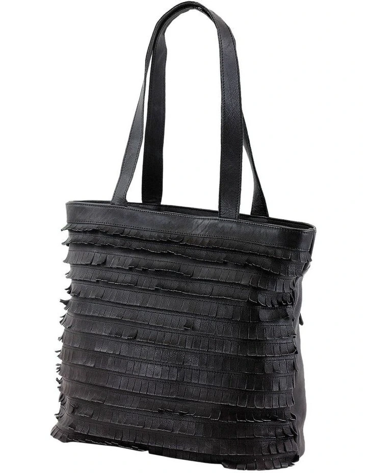 Prairie Fringe Black Double Handle Tote Bag 4 Prairie Fringe Black Double Handle Tote Bag - Image 2