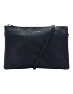 Mocha Triple Jessie Crossbody Bag Black/Silver