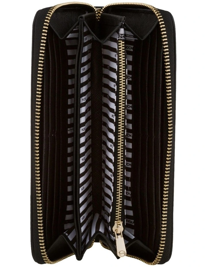 Mocha Kristi Leather Wallet Black/Light Gold 4 Mocha Kristi Leather Wallet Black/Light Gold - Image 2