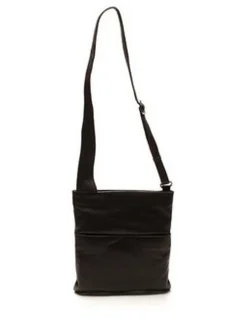 Joan Weisz Black Large Front Zip Pocket Sling Bag 3978