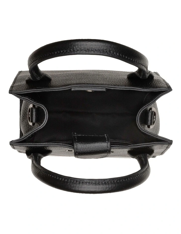 Mocha Petite Leather Tote Bag Black 6 Mocha Petite Leather Tote Bag Black - Image 4