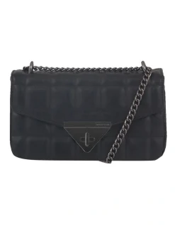 Mocha Vera Black Quilted Crossbody