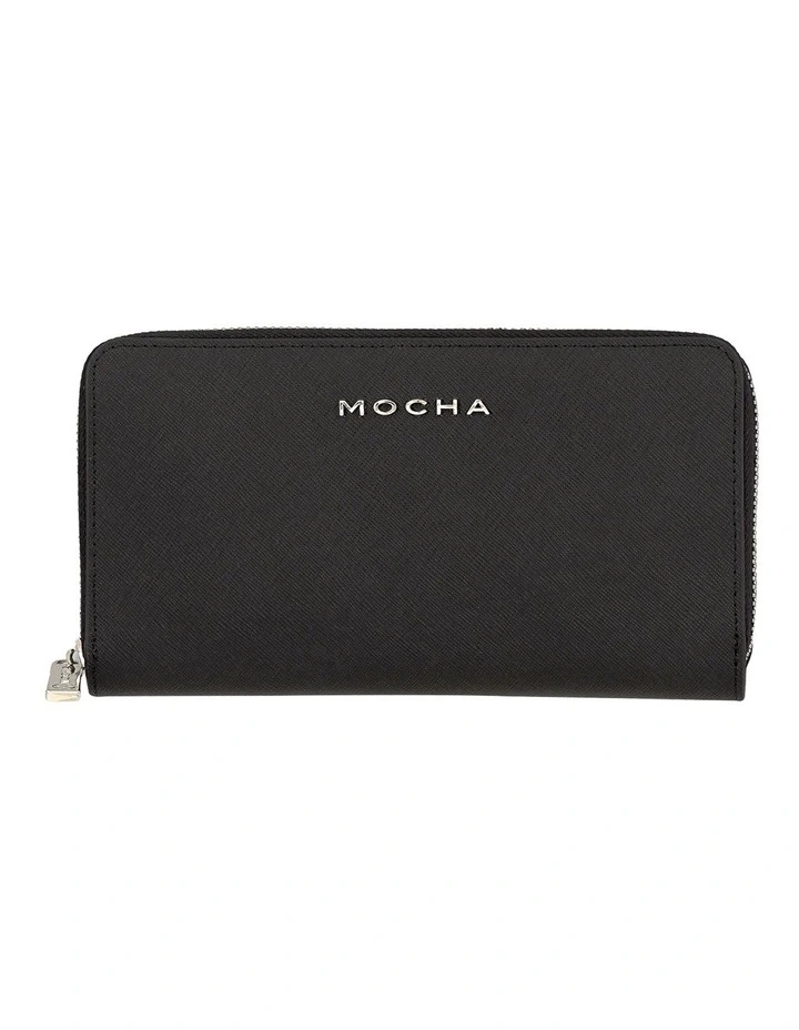 Mocha Kristi Leather Wallet Black/Silver 3 Mocha Kristi Leather Wallet Black/Silver