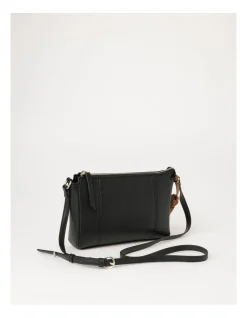 Piper Minna Black Zip Top Crossbody Bag -Mocha shop 859800790 2 720x928