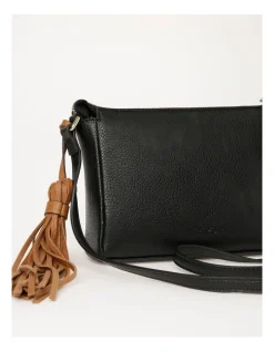 Piper Minna Black Zip Top Crossbody Bag -Mocha shop 859800790 3 720x928