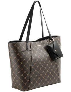 Nine West Sunnyside Dark Brown Logo Tote Bag -Mocha shop 860125420 3 720x928