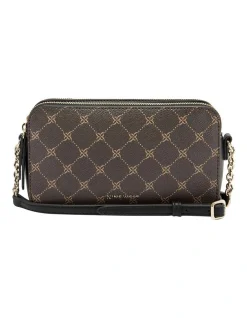 Nine West Penny Brown/Black Camera Crossbody Bag