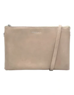 Mocha Triple Jessie Crossbody Bag Taupe/Silver