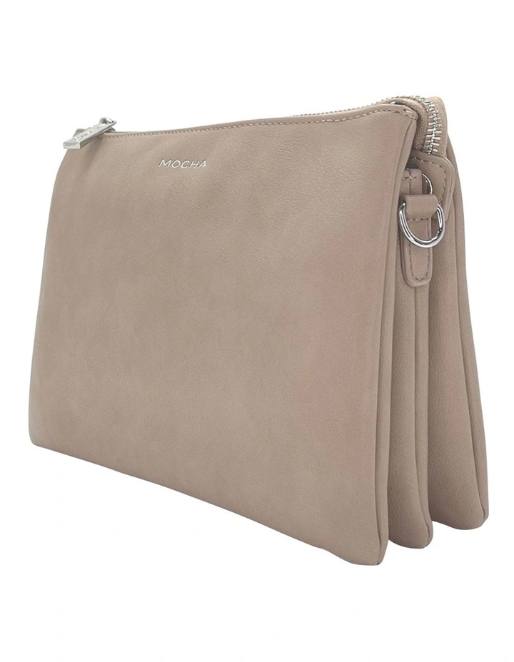 Mocha Triple Jessie Crossbody Bag Taupe/Silver 4 Mocha Triple Jessie Crossbody Bag Taupe/Silver - Image 2
