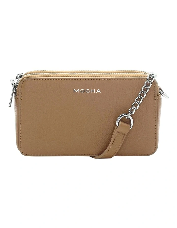 Mocha Mini Leather Chain Crossbody Bag Tan 3 Mocha Mini Leather Chain Crossbody Bag Tan