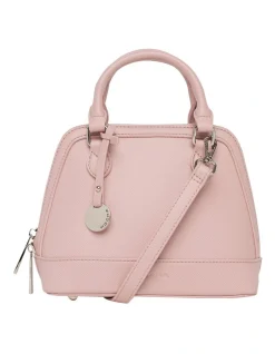 Mocha Camelia Blush Top Handle Crossbody Bag