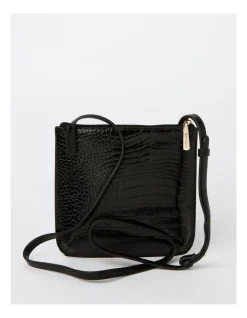 Basque Felicity Zip Top Crossbody Bag In Black