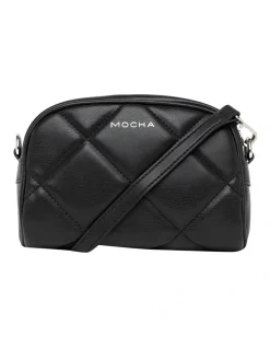 Mocha Dina Quilted Crossbody BagBlack