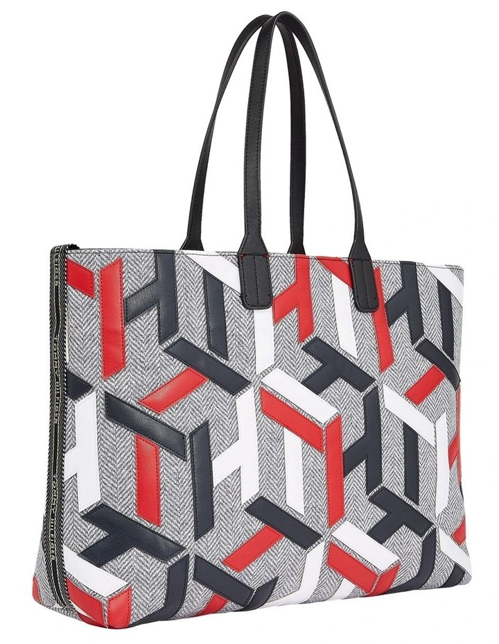 Tommy Hilfiger Iconic Monogram Applique Tote Bag In Light Grey 4 Tommy Hilfiger Iconic Monogram Applique Tote Bag In Light Grey - Image 2