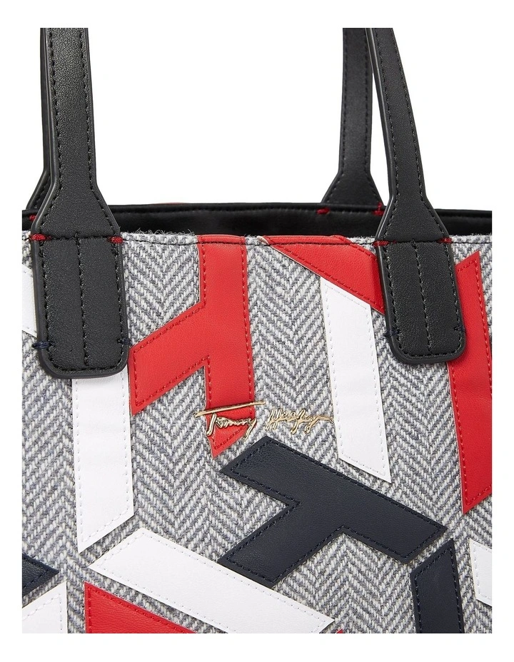 Tommy Hilfiger Iconic Monogram Applique Tote Bag In Light Grey 6 Tommy Hilfiger Iconic Monogram Applique Tote Bag In Light Grey - Image 4