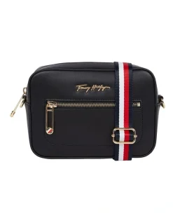 Tommy Hilfiger Iconic Tommy Camera Crossbody Bag In Black