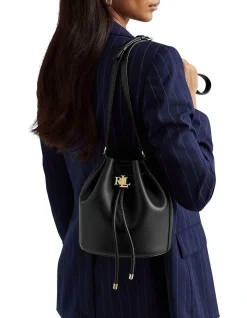 Lauren Ralph Lauren Andie 19 Black Bucket Shoulder Bag -Mocha shop 898089670 6 720x928