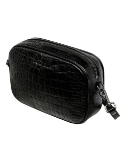 Status Anxiety Plunder Black Croc Emboss Camera Crossbody Bag -Mocha shop 898371010 6 720x928