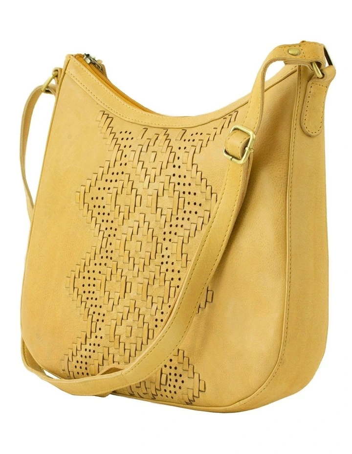 Prairie Curved Camel Leather Zip Top Crossbody Bag 4 Prairie Curved Camel Leather Zip Top Crossbody Bag - Image 2