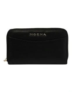 Mocha Petite Leather Wallet In Black