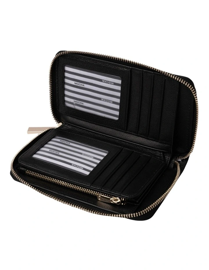 Mocha Petite Leather Wallet In Black 4 Mocha Petite Leather Wallet In Black - Image 2